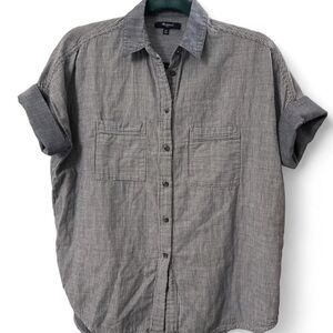 Madewell Blue Striped Button Down Shirt